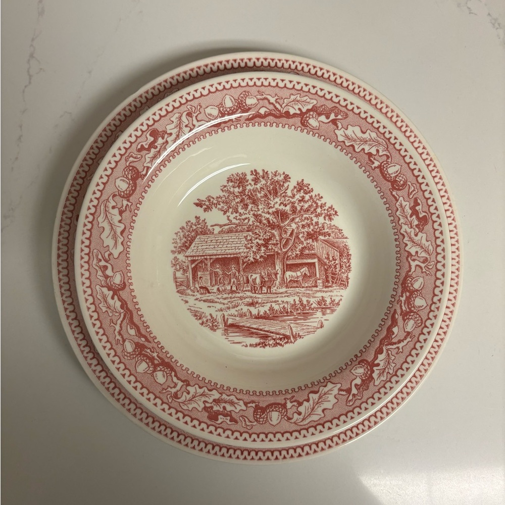 Vintage Memory Lane Ironstone Plate and Dish